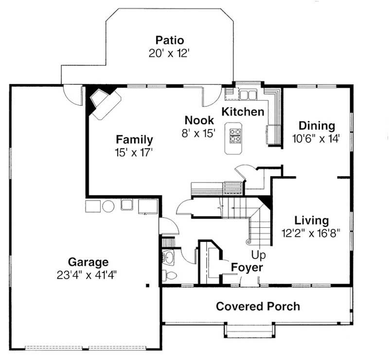 Floor Plan First Story of Country Plan #108-1445