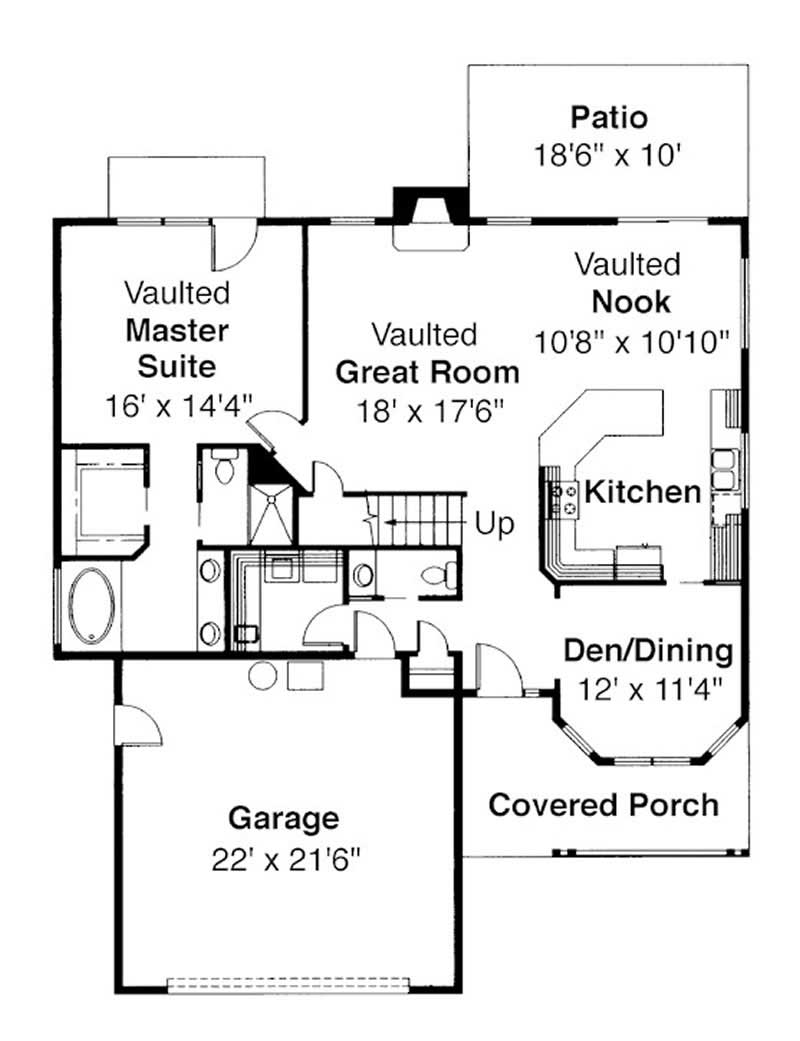 Floor Plan First Story of Country Plan #108-1448