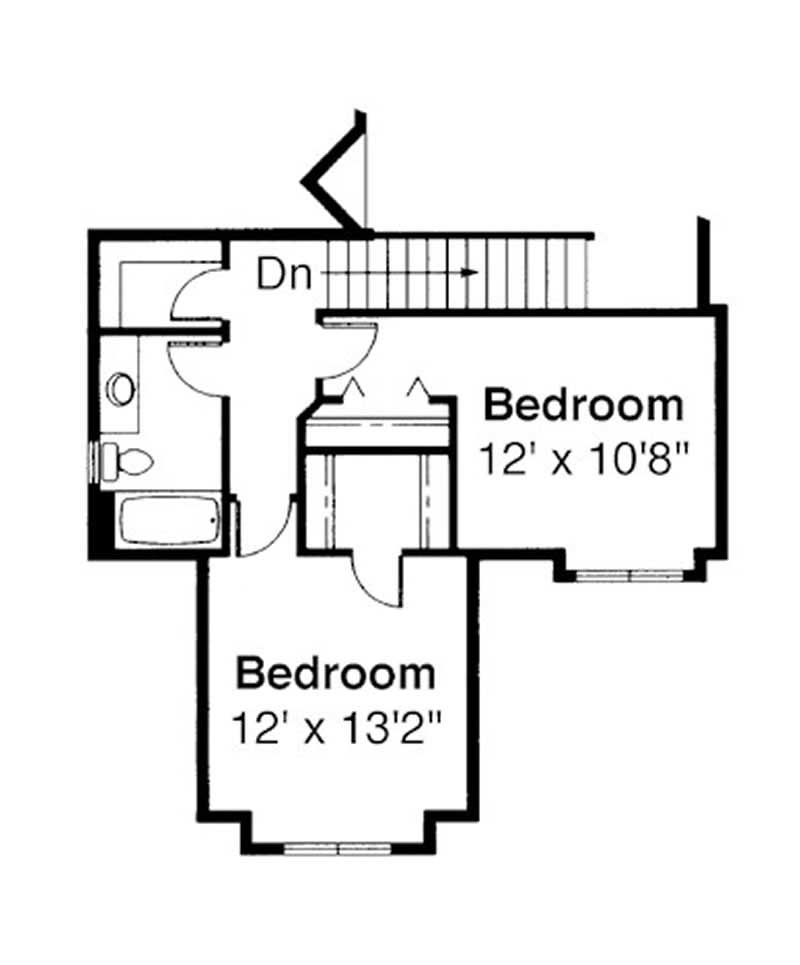 Floor Plan Second Story of Country Plan #108-1448