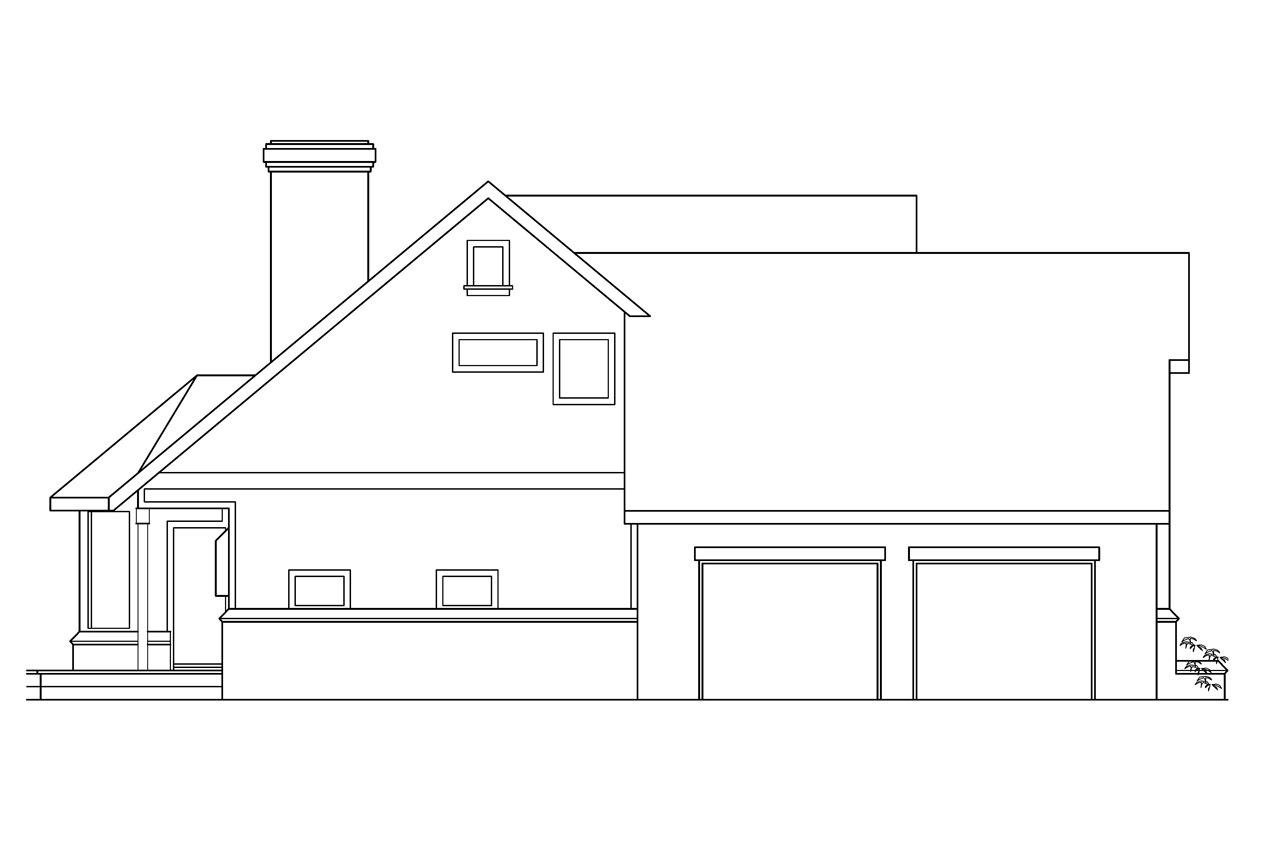 Home Plan Left Elevation of this 4-Bedroom,2569 Sq Ft Plan -108-1450