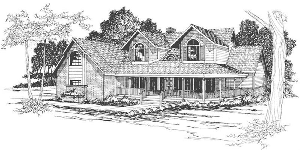 Front View of this 4-Bedroom, 2569 Sq Ft Plan - 108-1450