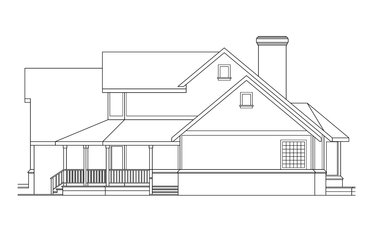 Home Plan Right Elevation of this 4-Bedroom,2569 Sq Ft Plan -108-1450