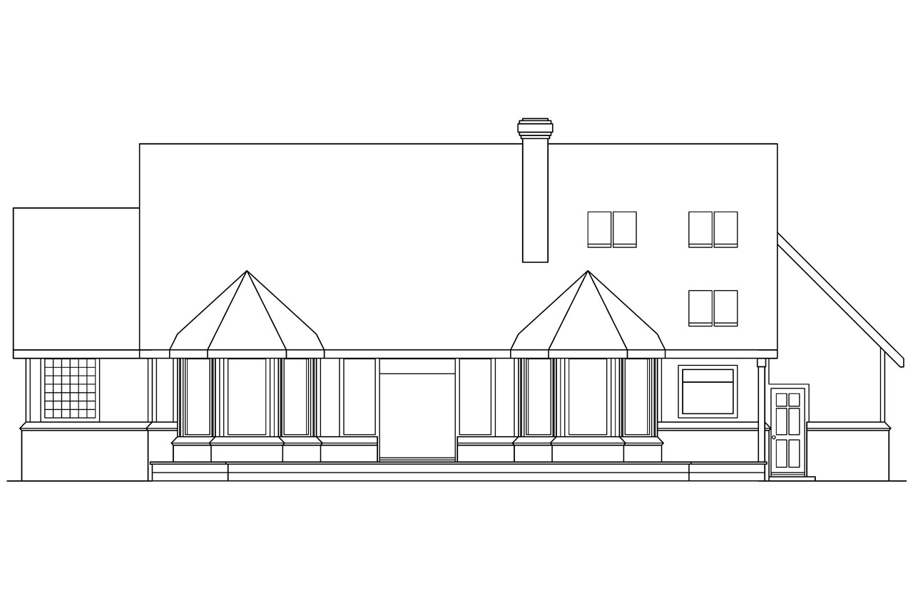 Home Plan Rear Elevation of this 4-Bedroom,2569 Sq Ft Plan -108-1450