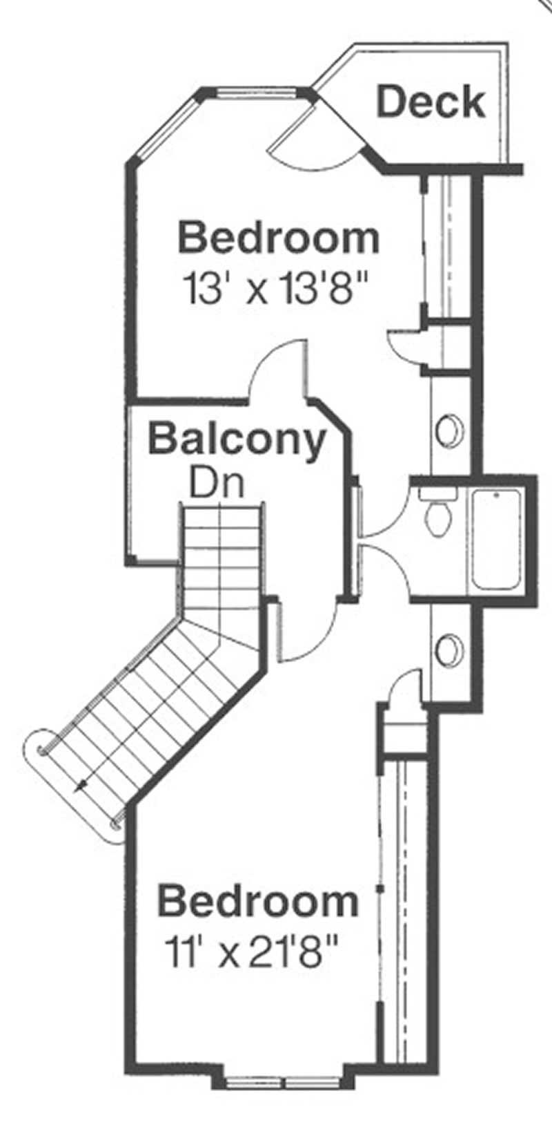 Floor Plan Second Story of Contemporary Plan #108-1451
