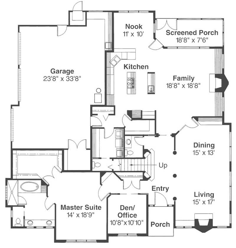 Floor Plan First Story of Contemporary Plan #108-1452