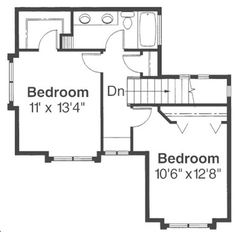 Floor Plan Second Story of Contemporary Plan #108-1452