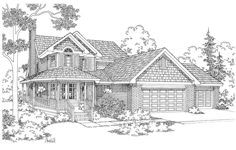Front View of this 4-Bedroom, 2540 Sq Ft Plan - 108-1456