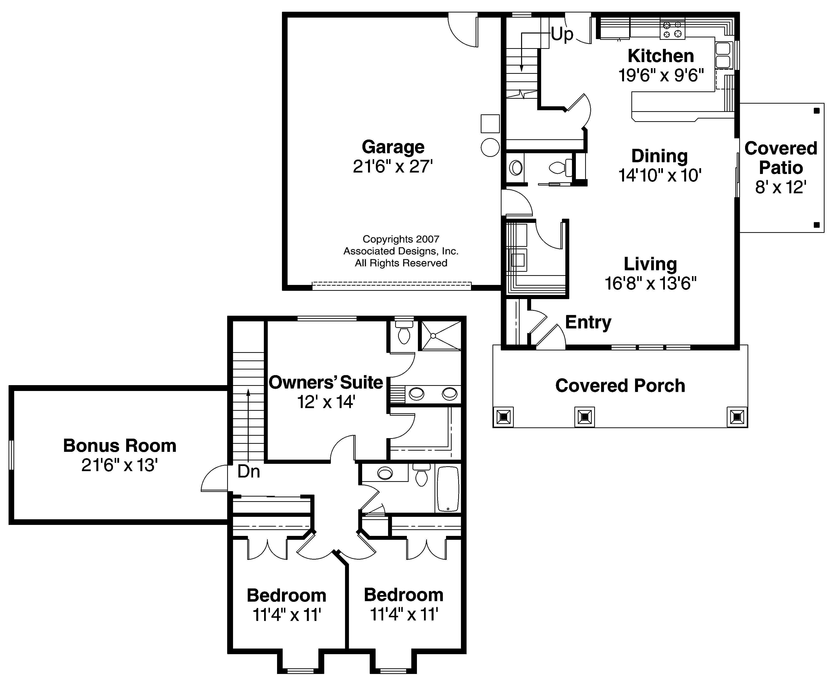 Floor Plan First Story of Country Plan #108-1457