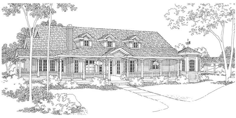 Front View of this 3-Bedroom, 2966 Sq Ft Plan - 108-1458