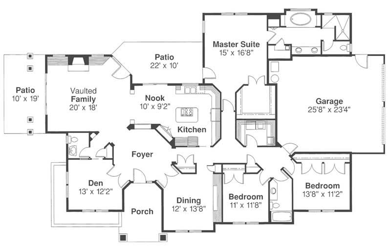Floor Plan First Story of Contemporary Plan #108-1459