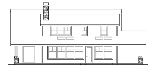Home Plan Rear Elevation of this 3-Bedroom,2428 Sq Ft Plan -108-1460