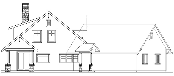 Home Plan Left Elevation of this 3-Bedroom,2428 Sq Ft Plan -108-1460