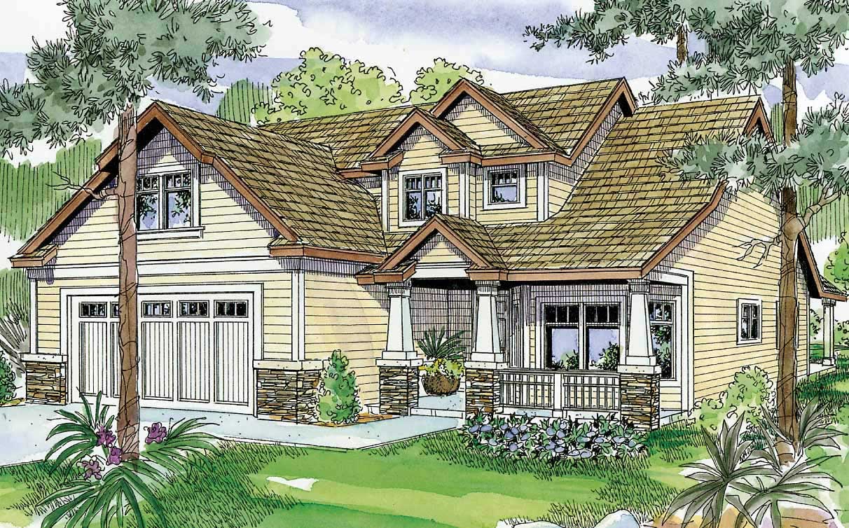 This is a colored image of this set of Country Homeplans.