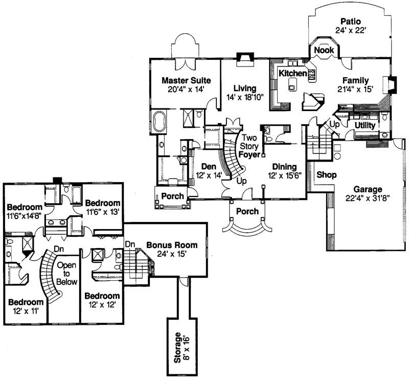 Floor Plan First Story of Colonial Plan #108-1467