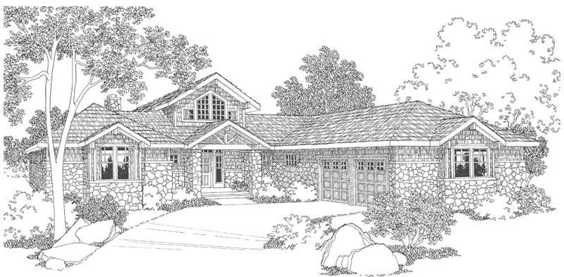 Front View of this 3-Bedroom, 2556 Sq Ft Plan - 108-1469