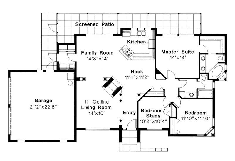 Floor Plan First Story of Mediterranean Plan #108-1472