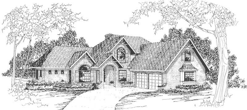 Front View of this 3-Bedroom, 2998 Sq Ft Plan - 108-1474