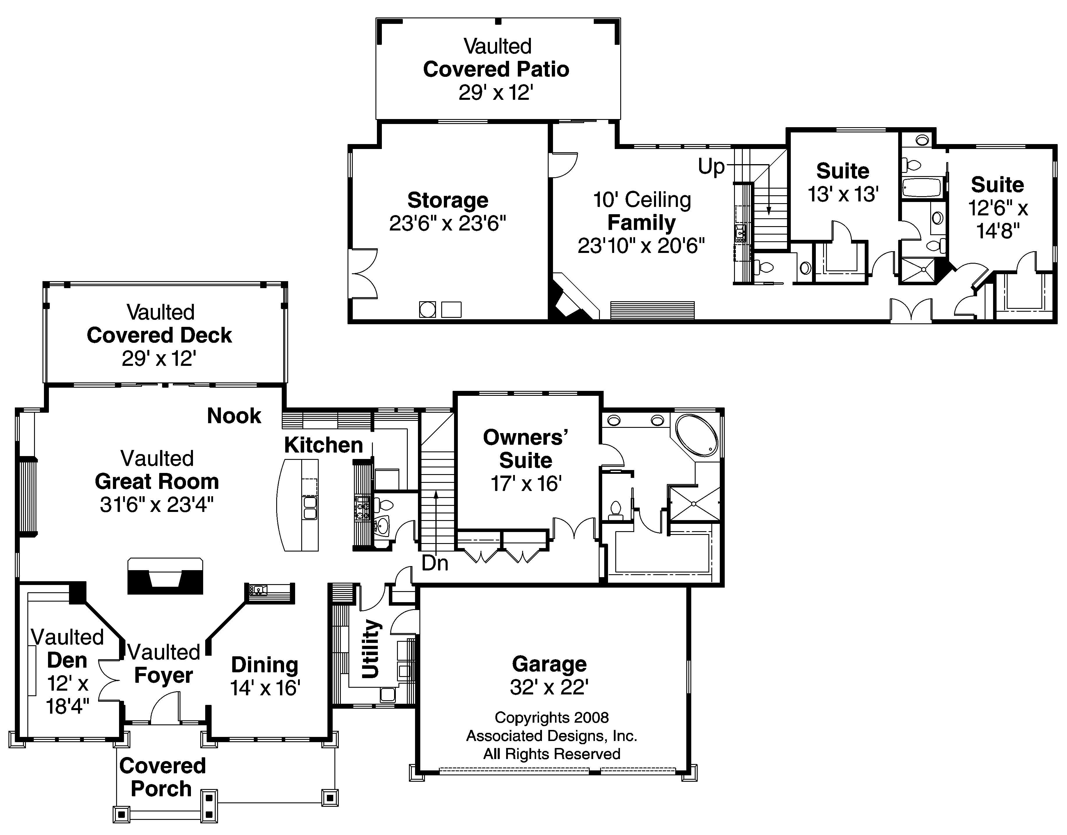 Floor Plan First Story of Craftsman Plan #108-1478