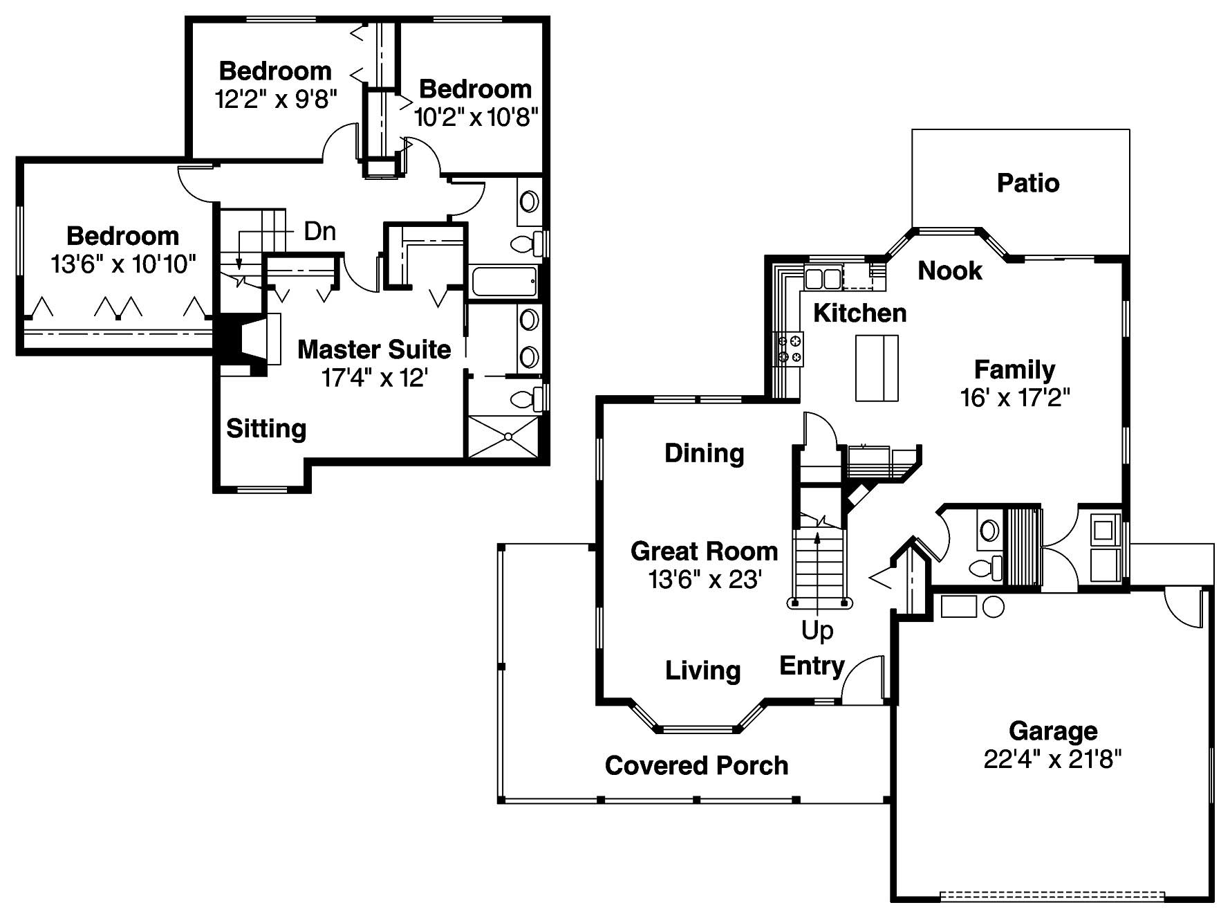 Floor Plan First Story of Country Plan #108-1483