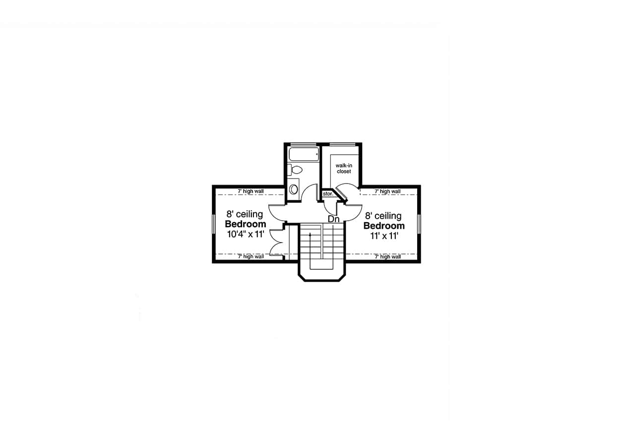 Floor Plan Second Story of Country Plan #108-1487