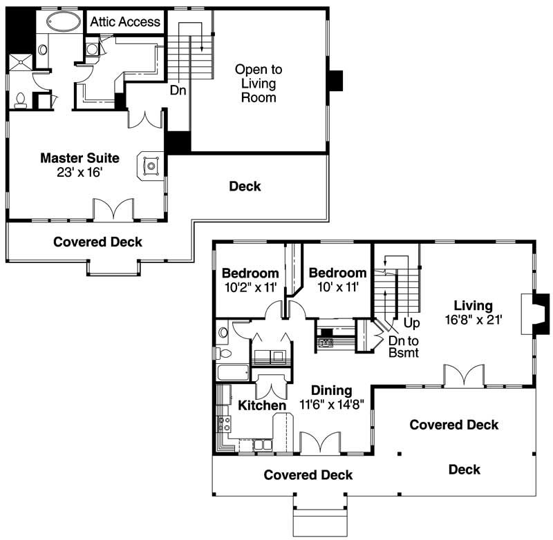 Floor Plan First Story of Vacation Homes Plan #108-1496