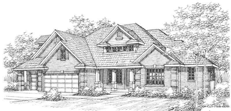 Front View of this 4-Bedroom, 2485 Sq Ft Plan - 108-1497