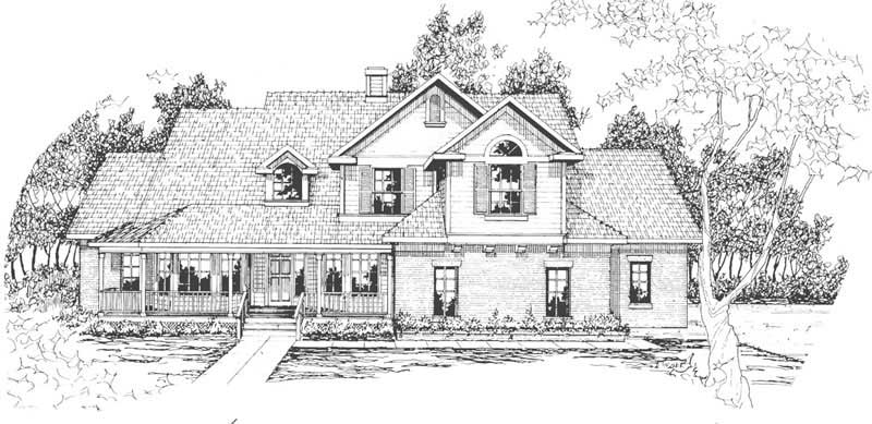 Front View of this 3-Bedroom, 2486 Sq Ft Plan - 108-1498
