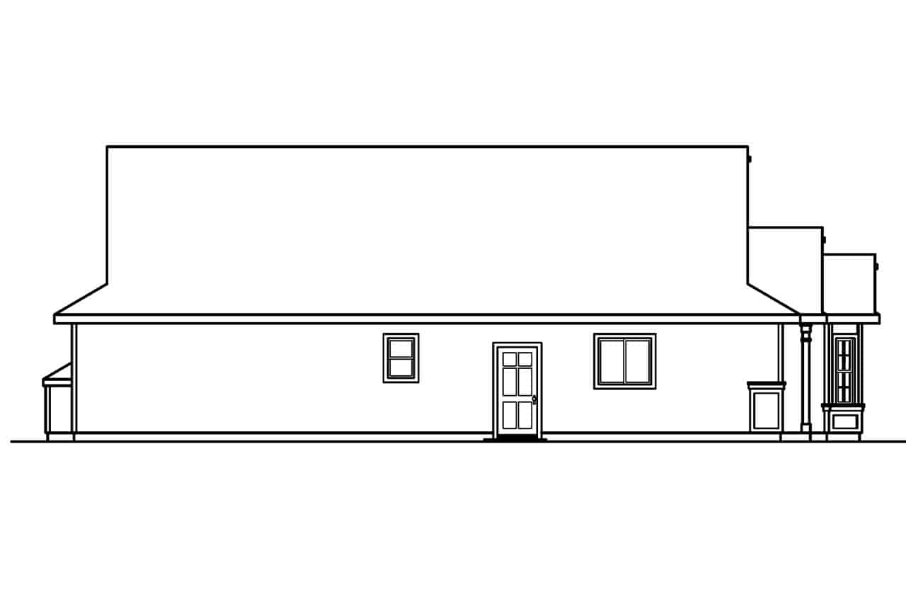 Home Plan Left Elevation of this 3-Bedroom,1731 Sq Ft Plan -108-1500