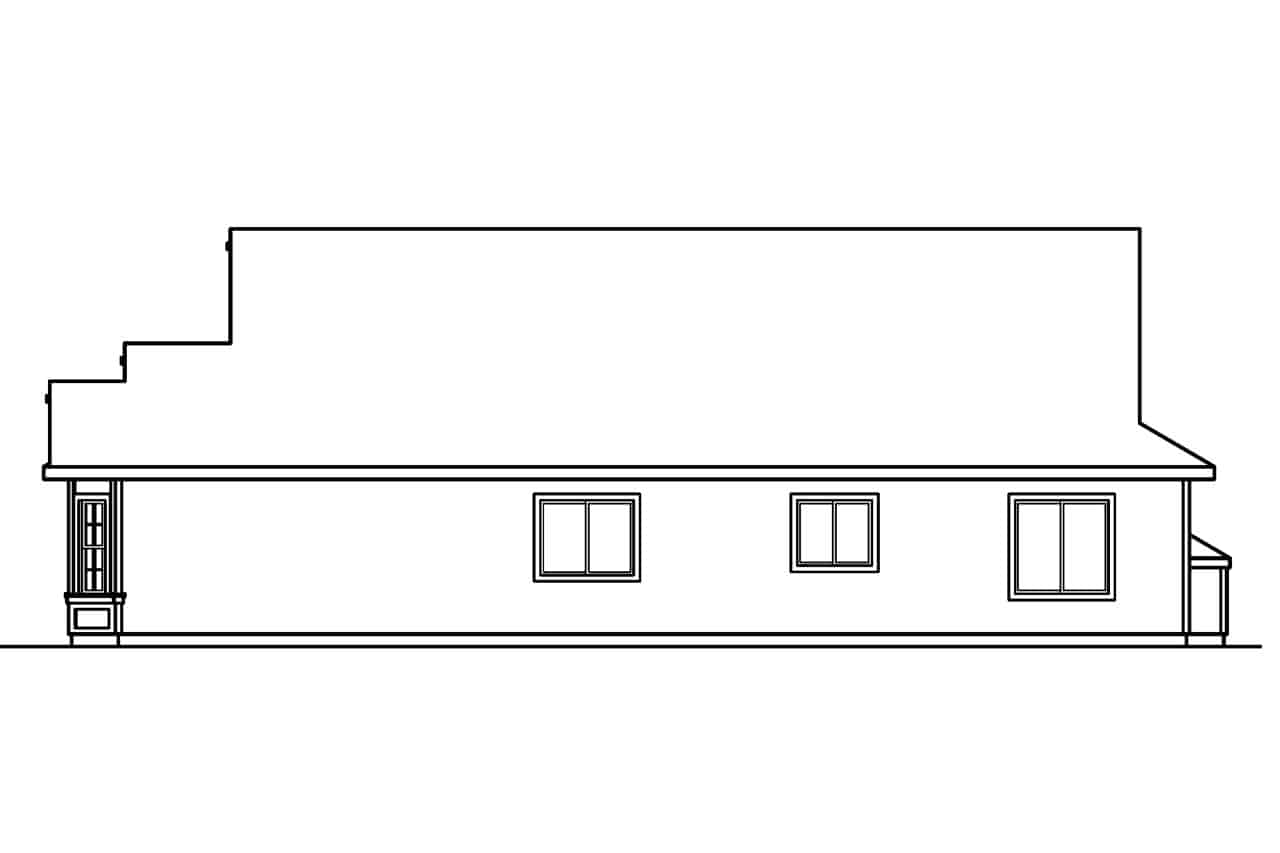 Home Plan Right Elevation of this 3-Bedroom,1731 Sq Ft Plan -108-1500