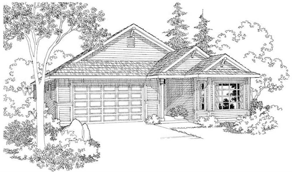 Front View of this 3-Bedroom, 1731 Sq Ft Plan - 108-1500