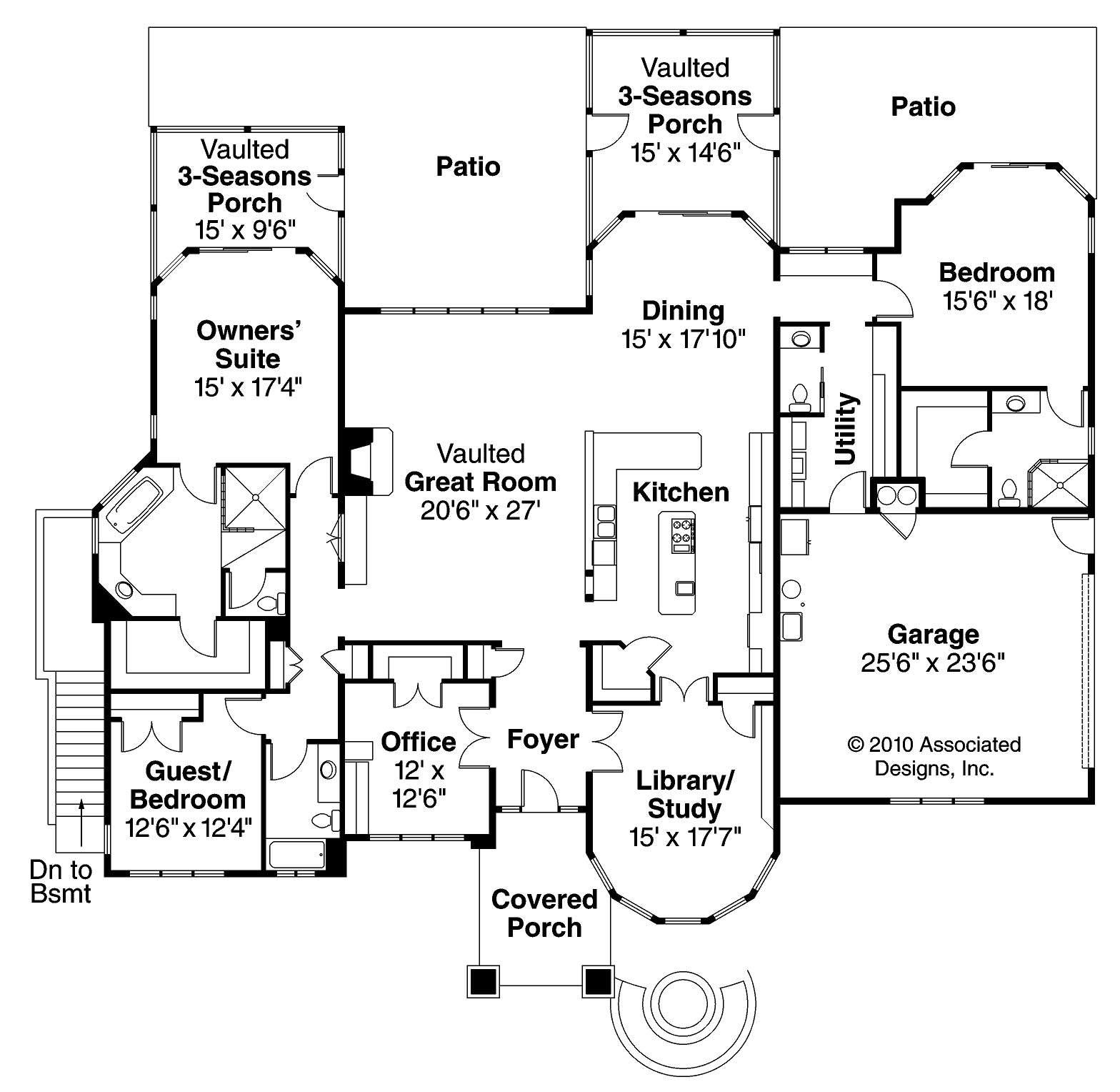 Floor Plan First Story of Craftsman Plan #108-1501