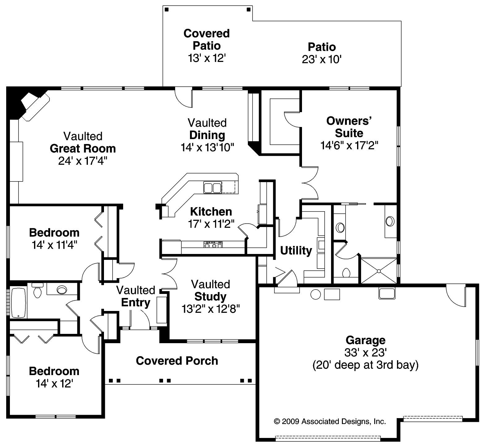 Floor Plan First Story of Ranch Plan #108-1506