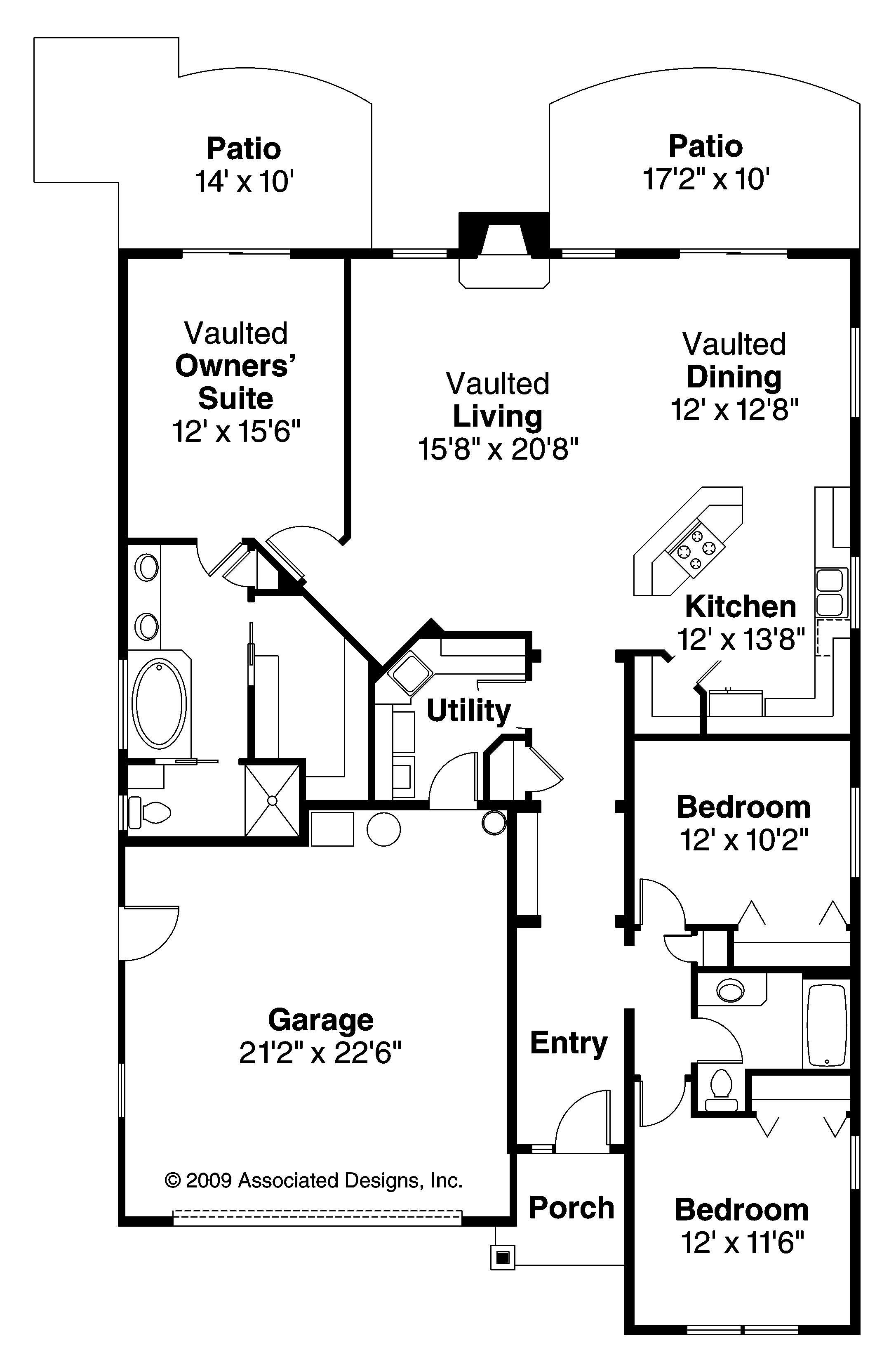 Floor Plan First Story of Country Plan #108-1511