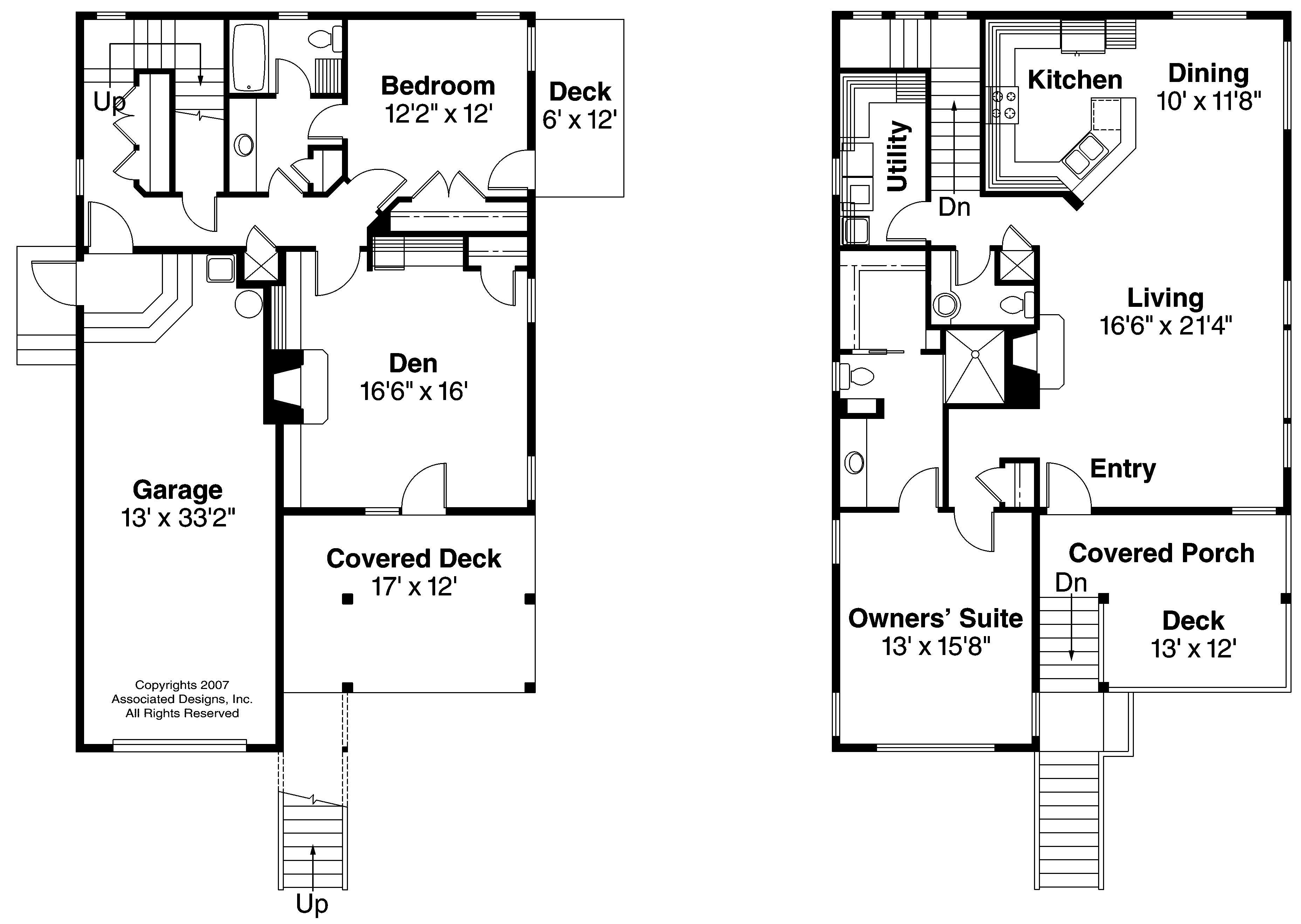 Floor Plan First Story of Contemporary Plan #108-1516