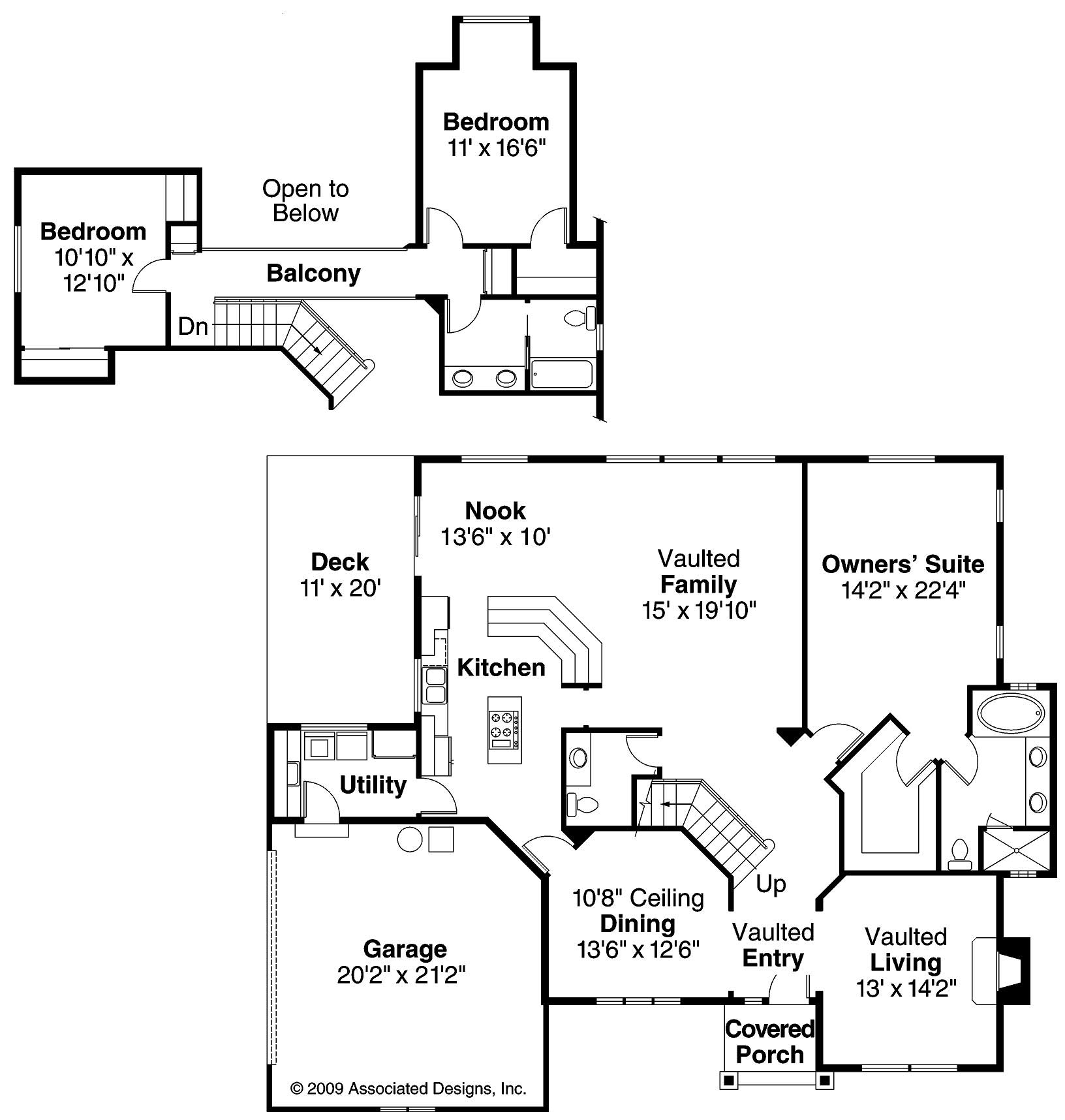 Floor Plan First Story of European Plan #108-1517