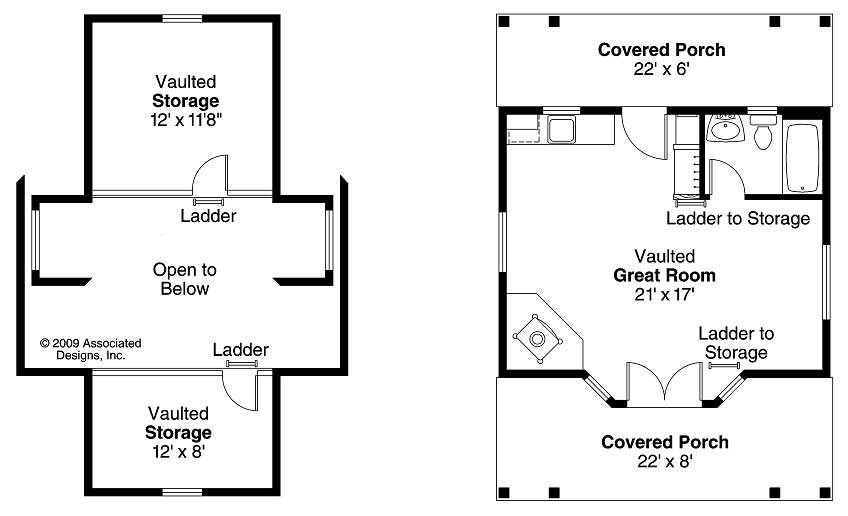 Floor Plan First Story of Small House Plans #108-1518