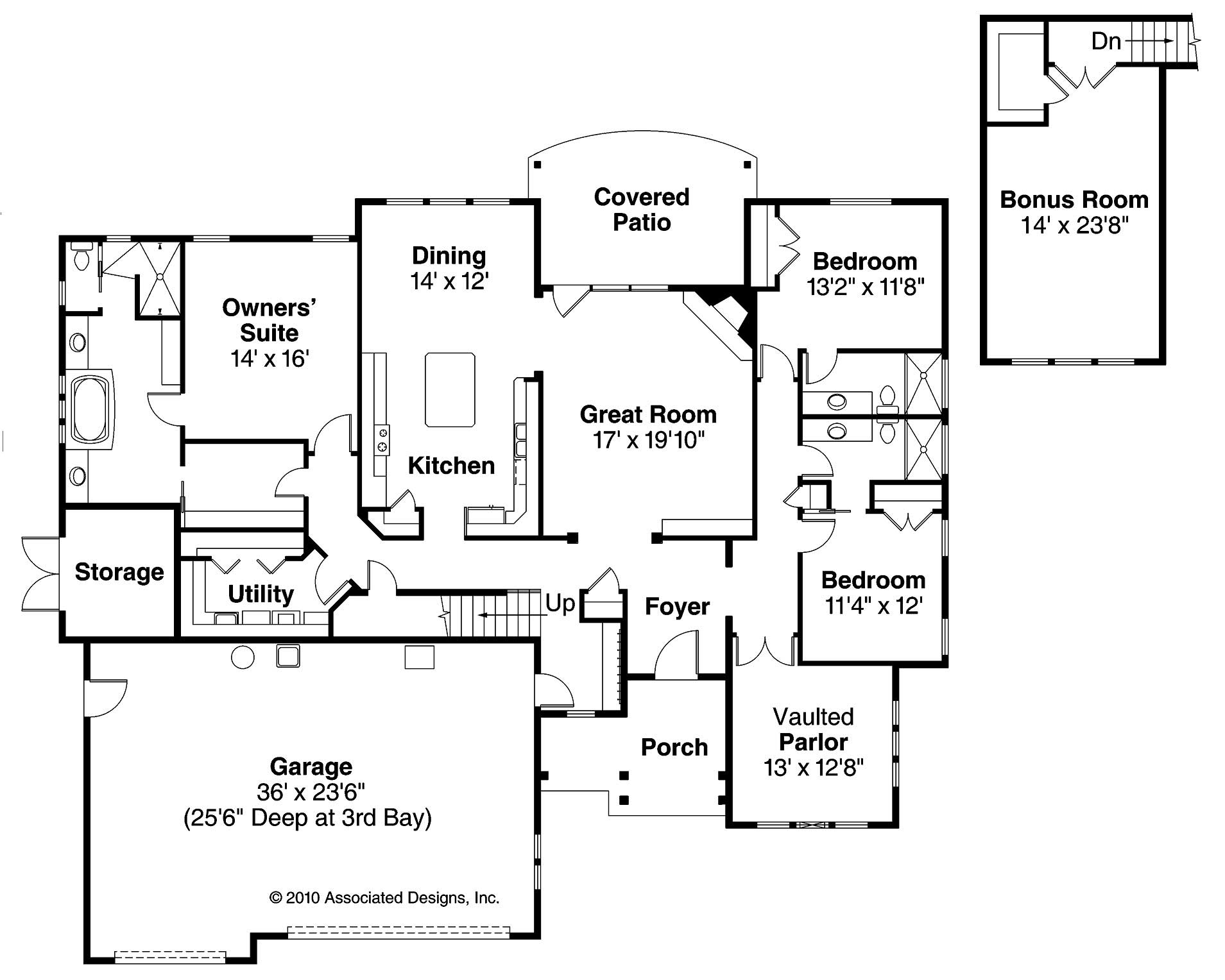 Floor Plan First Story of Country Plan #108-1519