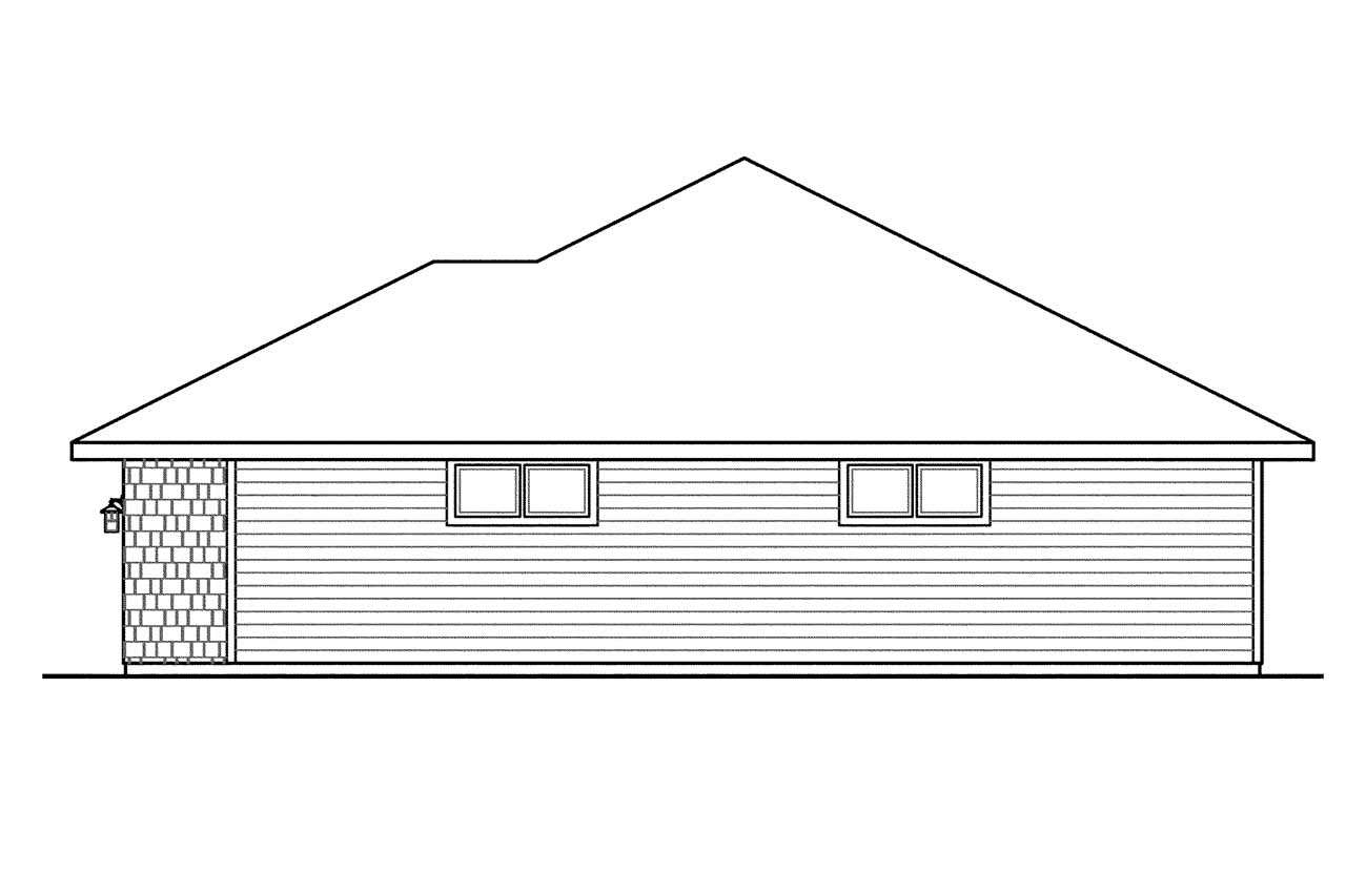 Home Plan Right Elevation of this 3-Bedroom,2657 Sq Ft Plan -108-1521