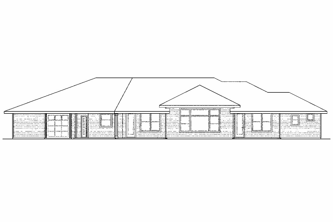 Home Plan Rear Elevation of this 3-Bedroom,2657 Sq Ft Plan -108-1521