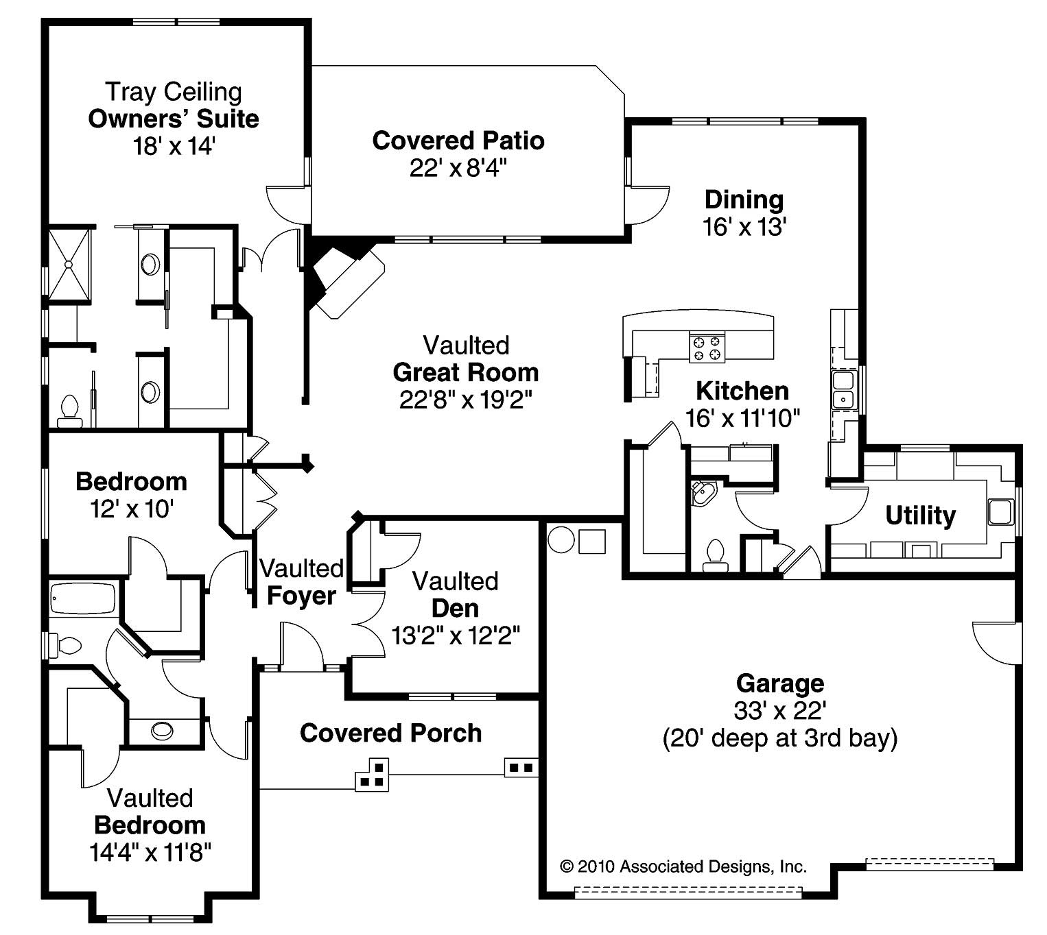 Floor Plan First Story of Shingle Plan #108-1525