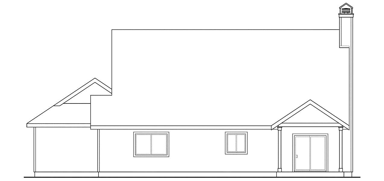 Home Plan Rear Elevation of this 4-Bedroom,2893 Sq Ft Plan -108-1527