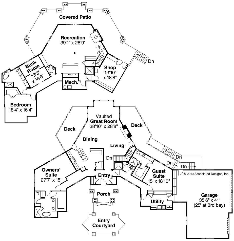 Floor Plan First Story of Craftsman Plan #108-1528