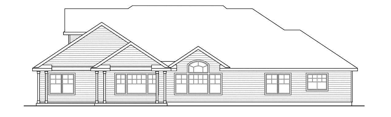 Home Plan Rear Elevation of this 3-Bedroom,3340 Sq Ft Plan -108-1529