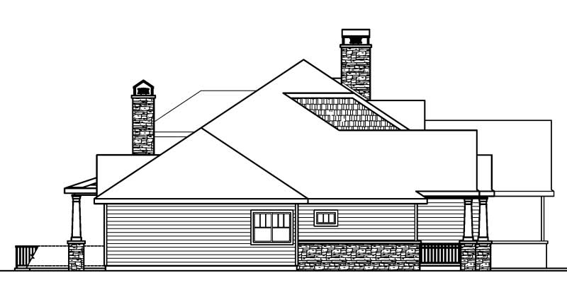 Home Plan Left Elevation of this 3-Bedroom,3232 Sq Ft Plan -108-1540