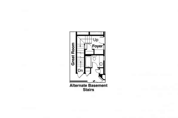 Floor Plan Main Level of Duplex Country Plan #108-1543
