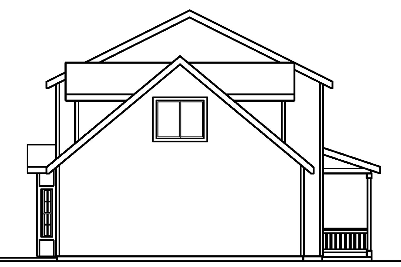 Home Plan Left Elevation of this 3-Bedroom,1608 Sq Ft Plan -108-1544