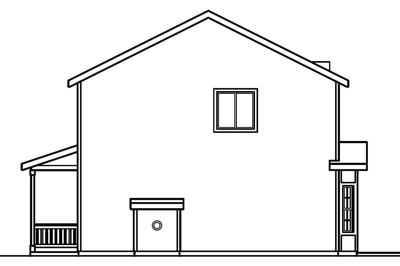 Home Plan Right Elevation of this 3-Bedroom,1608 Sq Ft Plan -108-1544