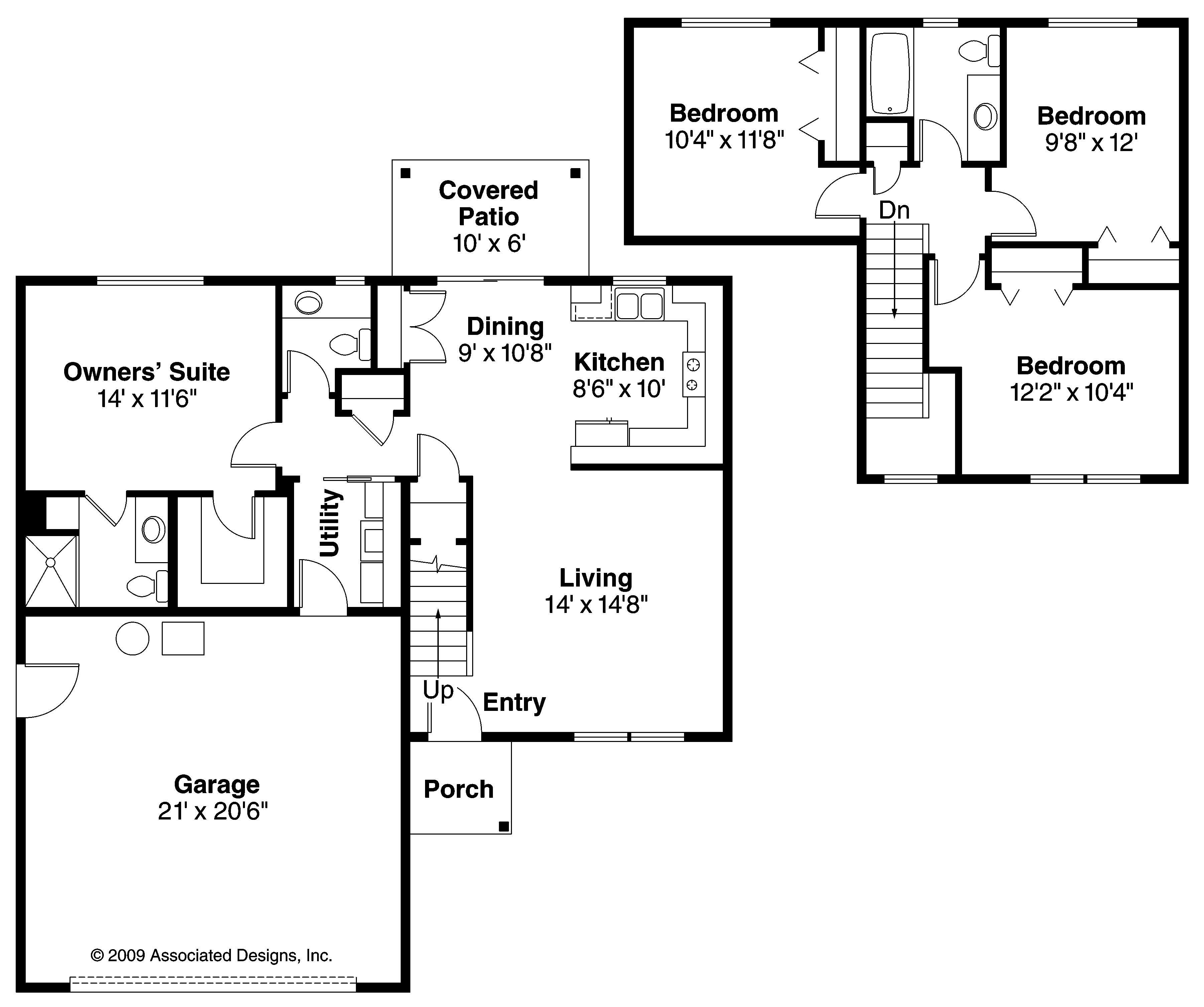 Floor Plan First Story of Country Plan #108-1545