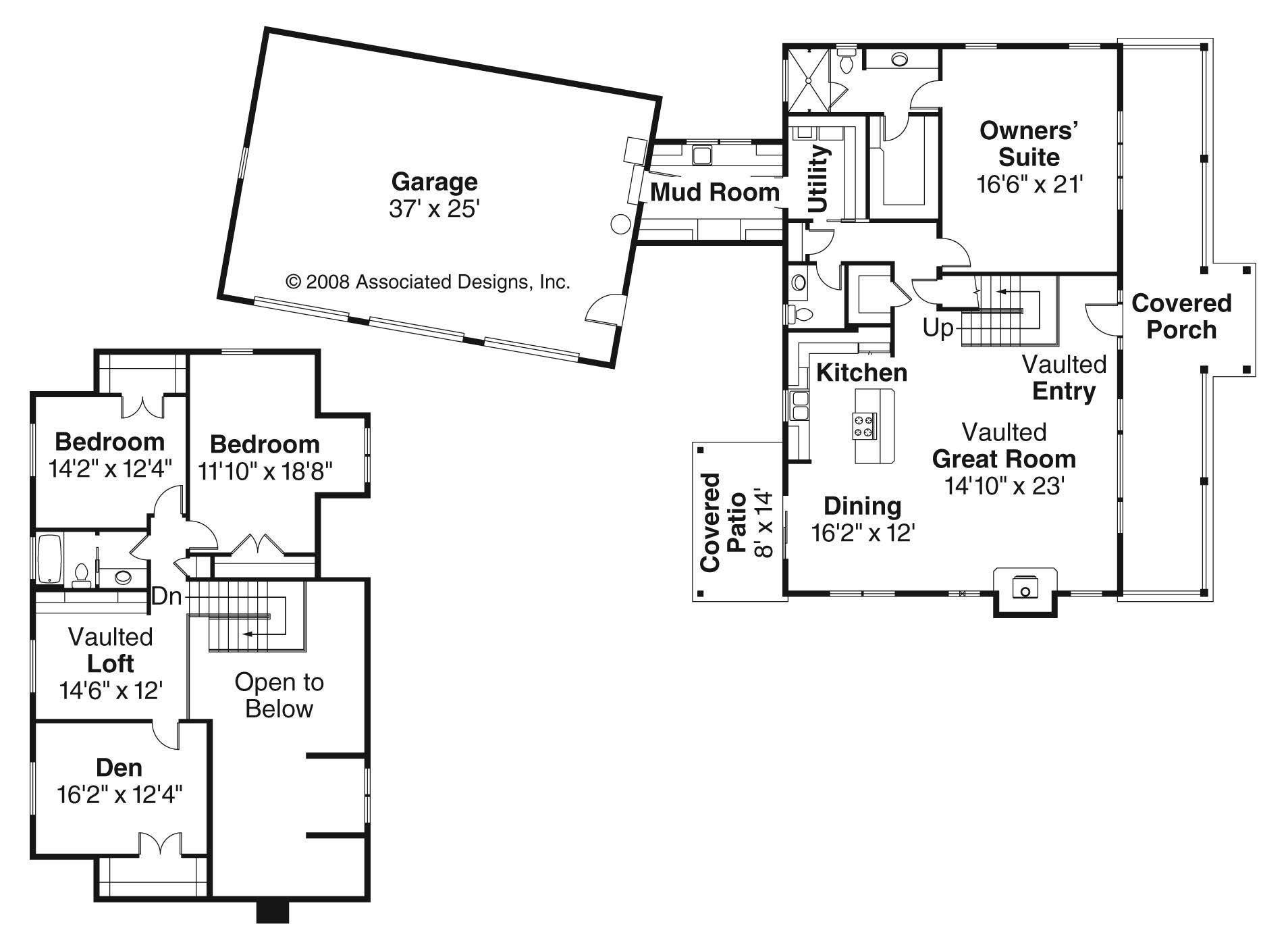 Floor Plan First Story of Country Plan #108-1546