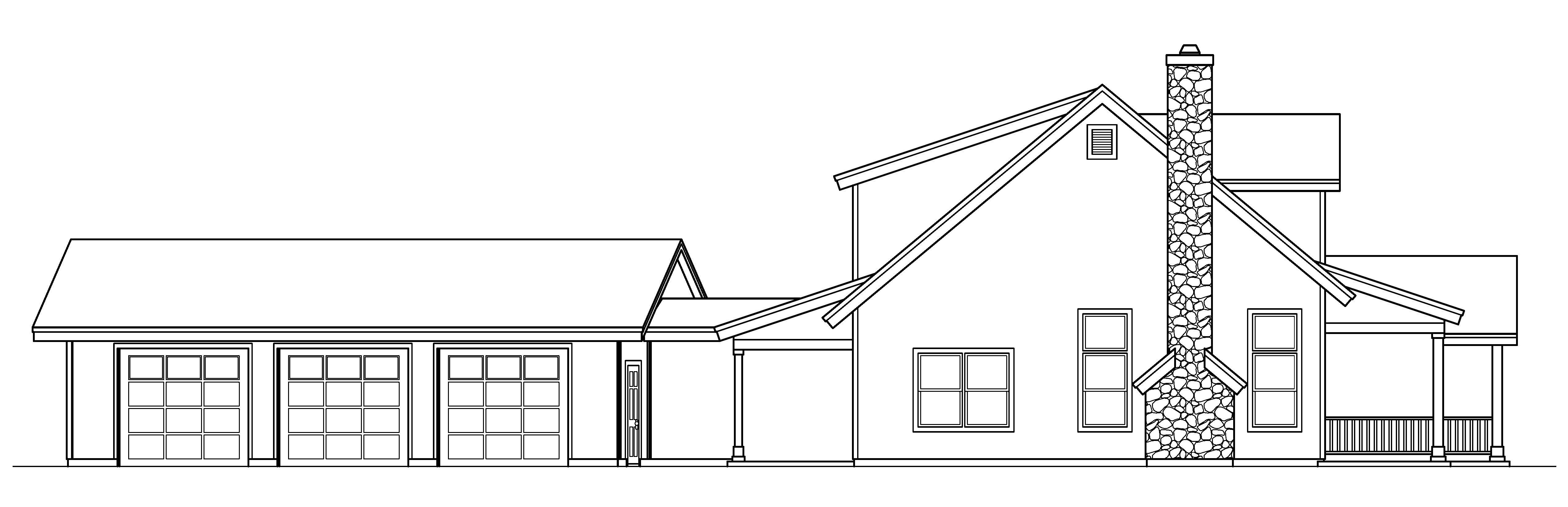 Home Plan Left Elevation of this 3-Bedroom,2886 Sq Ft Plan -108-1546